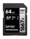 Cartão de memória Lexar Professional 1667x 64GB SDXC UHS-II