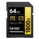 Cartão de Memória Lexar SDXC Professional Gold 64GB 1800x UHS-II 280MB/s Cartão de Memória Lexar SDXC Professional Gold 64GB 1800x UHS-II 280MB/s