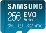 Cartão de memória Micro SD SAMSUNG EVO Select 256GB com adaptador Cartão de memória Micro SD SAMSUNG EVO Select 256GB com adaptador