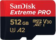 Cartão de Memória Micro SD Sandisk Extreme Pro 512GB MicroSDXC até 200 MB/s, A2, UHSI, Classe 10, U3, V30, Cartão de Memória Micro SD Sandisk Extreme Pro 512GB MicroSDXC até 200 MB/s, A2, UHSI, Classe 10, U3, V30,