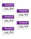 Cartão de memória Micro SDXC 128GB, pacote com 5, Speederlash Camera Plus