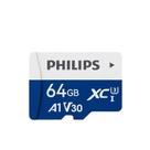 Cartão de Memória PHILIPS Micro SD 64GB, até 100 MB/s, Alta Velocidade para Câmeras