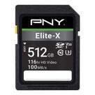 Cartão de memória PNY Elite-X 512GB SDXC Class 10 U3 V30 100MB/s