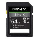Cartão de memória PNY Elite-X 64GB SDXC Class 10 U3 V30 - 100MB/s