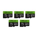 Cartão de Memória PNY Premier-X microSDXC 64GB - Classe 10 U3 V30 (Pacote com 5)