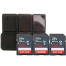 Cartão de memória Sandisk Ultra 128GB SDXC UHS-I 100MB/s com suporte Cartão de memória Sandisk Ultra 128GB SDXC UHS-I 100MB/s com suporte