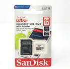 Cartao de Memoria Sandisk Ultra 64gb, Microsdxc UhsI Card, com Adaptador, lacrado