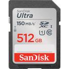 Cartão de Memória SD Sandisk Ultra 150 MB/s C10 U1 512 GB (SDSDUNC-512G-GN6IN) Cartão de Memória SD Sandisk Ultra 150 MB/s C10 U1 512 GB (SDSDUNC-512G-GN6IN)