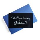 Cartão de Proposta de Amor em Alumínio com Envelope Azul Cartão de Proposta de Amor em Alumínio com Envelope Azul