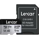 Cartão memória lexar micro sd xc 1tb 205mb/s uhs-i v30 silver plus lmssipl001t-bnanu