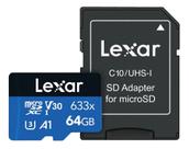 Cartão memória lexar micro sd xc 64gb 100mb/s uhs-i v30 lms0633064g-bnnng