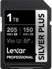 Cartão memória lexar sd xc 1tb 205mb/s uhs-i v30 silver plus lsdsipl001t-bnnng