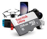 Cartão Memoria Micro Sd Ultra Full HD Sandisk 256gb 100mb/s Adaptador Original Cartão Memoria Micro Sd Ultra Full HD Sandisk 256gb 100mb/s Adaptador Original