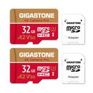 Cartão Micro SD Gigastone 32GB, pacote com 2 câmeras 4K Pro 95MB/s