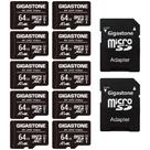 Cartão Micro SD Gigastone 64GB - Pacote com 10 - Velocidade de 90 MB/s