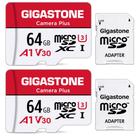 Cartão Micro SD Gigastone 64GB, pacote com 2 câmeras, mais UHS-I U3 V30