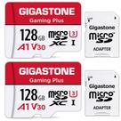 Cartão Micro SD Gigastone Gaming Plus 128GB, pacote com 2 unidades e adaptador Cartão Micro SD Gigastone Gaming Plus 128GB, pacote com 2 unidades e adaptador
