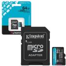 Cartão Micro Sd Kingston 64gb Canvas Go Plus 200mb/s U3 V30 A2