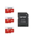 Cartão Micro SD Lexar 32GB, pacote com 3, adaptador de até 100MB/s
