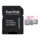 Cartão MicroSD 64GB SanDisk Ultra Lite 100MBs com Adaptador