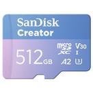 Cartão microSD SanDisk Creator 512GB UHS-I com adaptador SD