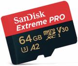 Cartão microSD SanDisk Extreme Pro 64GB UHS-I U3 A2 V30 + Adaptador