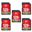 Cartão SD Gigastone 128GB, pacote com 5 UHS-I U1 Classe 10 SDXC