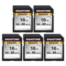 Cartão SD Gigastone 16GB, pacote com 5 câmeras Pro A1 V10 SDHC, 5 anos de recuperação de dados