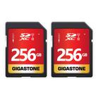 Cartão SD Gigastone 256 GB UHS-I U1 Classe 10, memória SDXC, pacote com 2 unidades