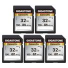 Cartão SD Gigastone 32GB, pacote com 5 câmeras Pro A1 V10 SDHC, 5 anos de recuperação