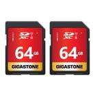 Cartão SD Gigastone 64GB UHS-I U1 Classe 10, memória SDXC, pacote com 2 unidades