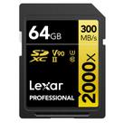 Cartão SDXC 64Gb Lexar Gold 8K 2000x 300Mb/s UHS-II V90 U3