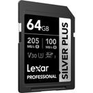 Cartão SDXC 64Gb Lexar Silver Plus 205Mb/s UHS-I / V30 / U3 / Classe 10