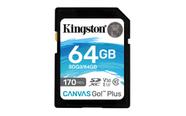 Cartão SDXC Kingston Canvas Go Plus 64GB UHS-I C10 U3 V30 Cartão SDXC Kingston Canvas Go Plus 64GB UHS-I C10 U3 V30