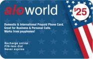 Cartão telefônico Alo World International e 695 Domestic Minutes