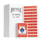 Cartas de baralho Bicycle All Red Poker, tamanho 12, pacote