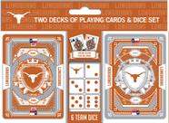 Cartas de baralho e pacotes de dados Masterpieces NCAA Texas Longhorns