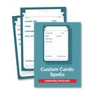 Cartas de Feitiço Personalizadas Roll & Play Press Pacote com 50 DnD 5E