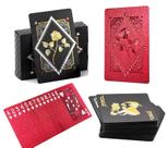 Cartas de pôquer CIBOAN 2 baralhos à prova dágua em plástico 8,4 x 5,8 cm