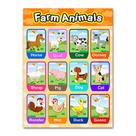Cartaz educacional pintando animais de fazenda para crianças 40x60cm