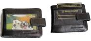 Carteira Águia Couro Fecho Botão Em Couro Com Visor Externo Couro Legítimo Porta Cartões Dinheiro CNH Fina Compacta Resistente Presente Elegante