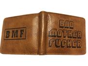 Carteira Bad Mother Letter, bolsa de moedas de anime, dobrável em couro