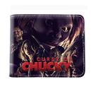Carteira, bolsa de moedas, couro, duas dobras, Chucky Horror Curse Anime