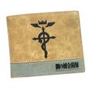 Carteira, bolsa de moedas, couro, duas dobras, Fullmetal Alchemist Anime
