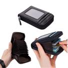 Carteira Cartão Crédito Couro Genuíno Bolso Fino Com Zíper Carteira Cartão Crédito Couro Genuíno Bolso Fino Com Zíper