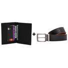 Carteira Couro Masculina + Cinto Masculino 1,20cm Básico Dupla FACE ENVIO MESMO DIA