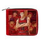 Carteira de couro dobrável Slam Dunk Anime 10x12x2.5cm para crianças