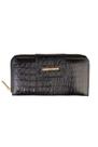 Carteira de couro grande Cindy Feminino preto croco
