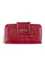 Carteira de couro grande Cindy Feminino vermelho croco Carteira de couro grande Cindy Feminino vermelho croco