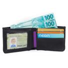 Carteira De Couro Masculina Cartões Visor Para Cnh Use Young